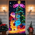 thumbnail image 5 of OEFNTAC Christmas Door Cover Polyester Tapestry Hanging Door Wrap Decoration Easy Install Holiday Party Entryway Merry Christmas Winter Door Decor Foldable Reusable Classroom 35x71in, 5 of 9