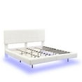 thumbnail image 5 of Generic White Boucle Floating Bed with Light,King, 5 of 9