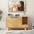 thumbnail image 3 of YDN Modern Litter Box Enclosure for Cats- 31.5" Indoors Hidden Cat Litter Box Furniture for 2 Cats, Wooden Cats Washroom Side Cabinet with Scratching Pad for Most Cat Litter Box,Nature, 3 of 8