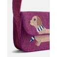 thumbnail image 3 of Free Assembly Women's Beaded Dachshund Flap Shoulder Bag, Maroon, 3 of 5