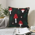 thumbnail image 6 of Kll Amanita Mushroom Decorative Throw Pillow Covers Velvet Soft For Couch Sofa Bedroom Living Room Outdoor -18"X18", 6 of 8