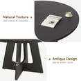 thumbnail image 6 of 47-Inch Round Large Dining Table Set for 4 to 6, Farmhouse Dinner Table with Wooden Top and Legs, for Home Dining Room or Living Room - Rustic Black(No Chairs), 6 of 8