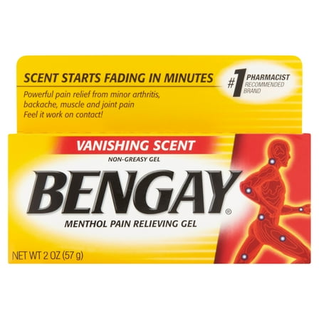 Vanishing Scent Bengay Non-Greasy Pain Relief Gel, 2 oz