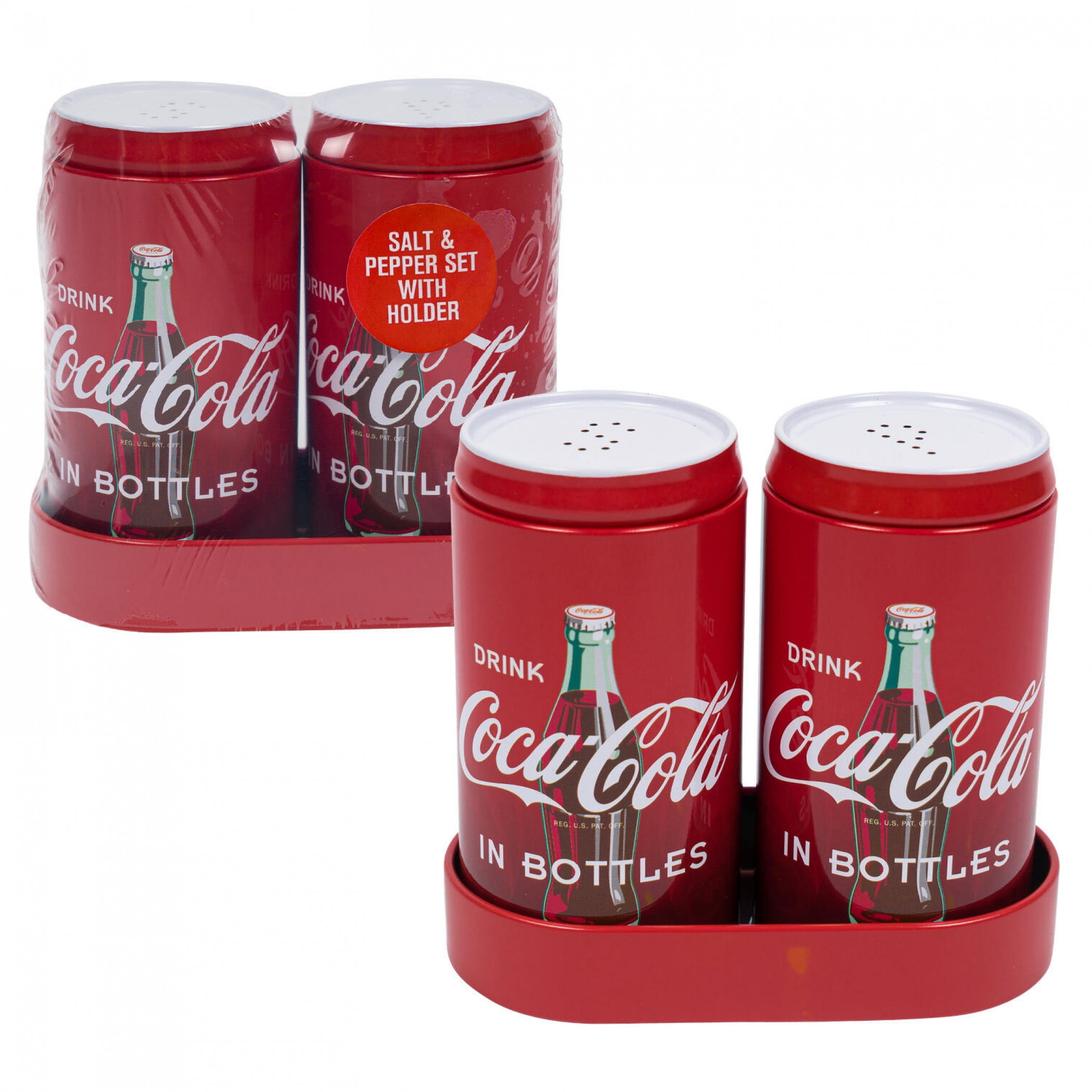 Coca-Cola 860929 Vintage Style Salt & Pepper Shaker Set, Red