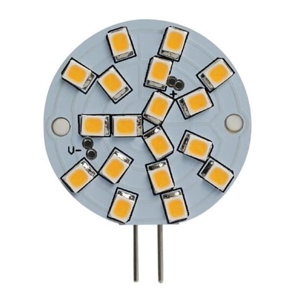 2.8 watt 12V Clear WAFER LED Mini Light Bulbs with Bi-Pin G4 Base - 3000K Soft White Light, 280 Lumens - Pack of 3