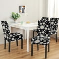 thumbnail image 4 of Oversize Black Chair Covers for Dining Room Set of 4,Large Stretch Spandex Parsons Chair Slipcovers ,Removable Washable Kitchen Chair Seat Cover Protector for Home Party Ceremony Dinner (Daisy, 4PCS), 4 of 6