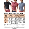 thumbnail image 2 of Uhndy Women Yoga Sport Gym Workout Compression Crop Tops Zip Short Tops Shirts Stand Collar Short Sleeve Blouse, 2 of 3