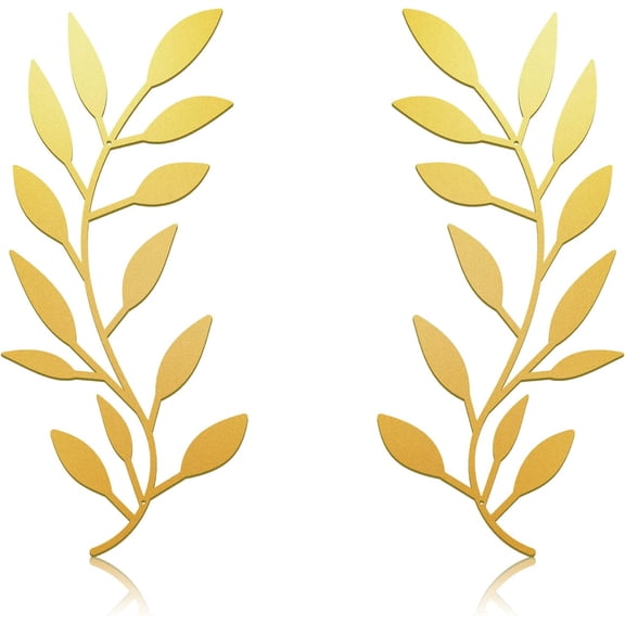2 Pieces Metal Tree Leaf Wall Decor Vine Olive Branch Leaf Wall Art Living Room, Hallway Wall Decor Outdoor Decoration