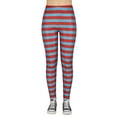 thumbnail image 4 of HDE Women Blue Red Stripe Leggings Thing Halloween 5K Theme Pants Workout Tights, 4 of 6