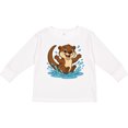 thumbnail image 3 of Inktastic Otter Lover Boys or Girls Long Sleeve Toddler T-Shirt, 3 of 5
