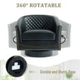 thumbnail image 6 of DREAMSIDEA Swivel Accent Chair for Living Room, PU Leather 360°Swivel Barrel Club Chair Comfy Single Reading Chair - Black, 6 of 7