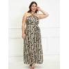 ELOQUII Elements Women's Plus Size Printed Halter Dress
