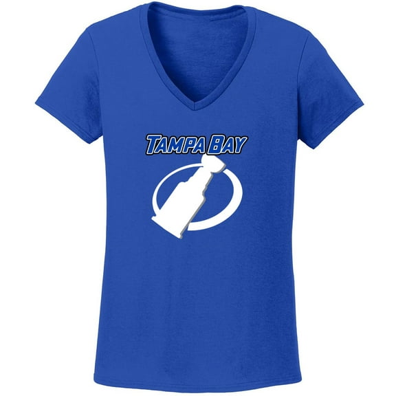 BLUE Lightning Stanley Cup Champions LADIES V-NECK T-shirt ADULT