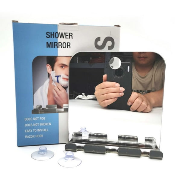 CNKOO Fogless Shower Shaving Mirror with Razor Holder Strong Suction Cup Shower Shaving Mirror