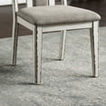 thumbnail image 6 of Furniture of America Lula Padded Wood Weathered White and Warm Gray Side Chairs (Set of 2), 6 of 6