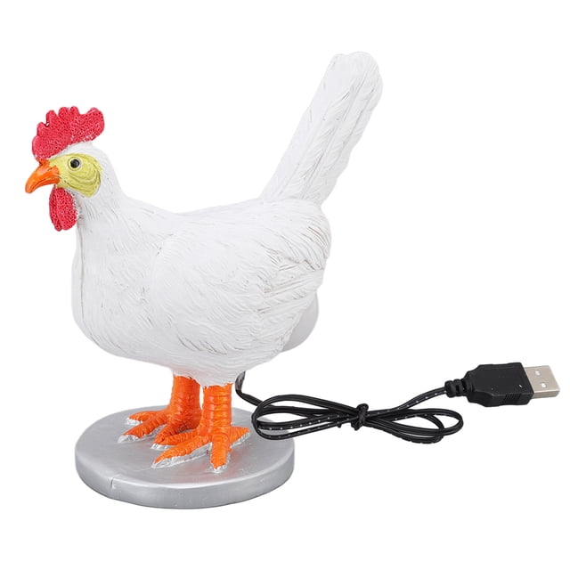 Lámpara de gallina con forma de gallina ponedora, luz LED de resina realista, linda luz nocturna para niños, ideal para dormitorio y sala de estar.