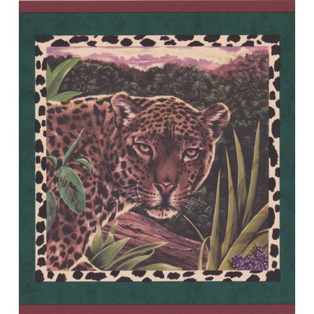 Zebra Leopard Pictures on Pine Green Wall Extra Wide ...