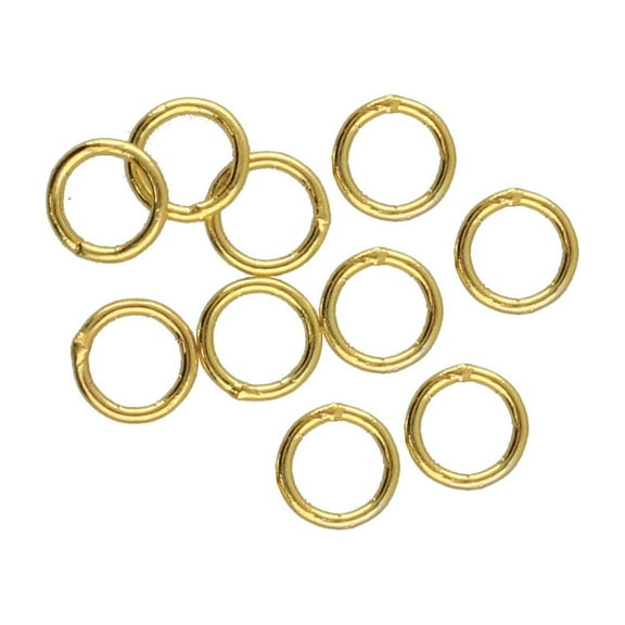 The Beadsmith Basic Elements Soldered Jump Rings – 6mm diameter, Gold Plated, 10 Pieces – Findings for Making Keychains, Charms, Chain Mail and Body Jewelry