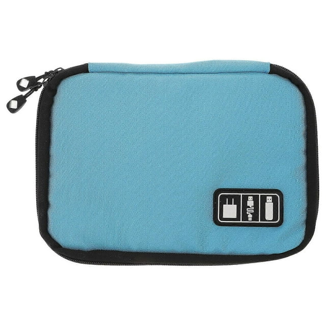 Travel Tech Accessories Multifunction Electronics Organizer Case For Office Use Compact Blue 1Set