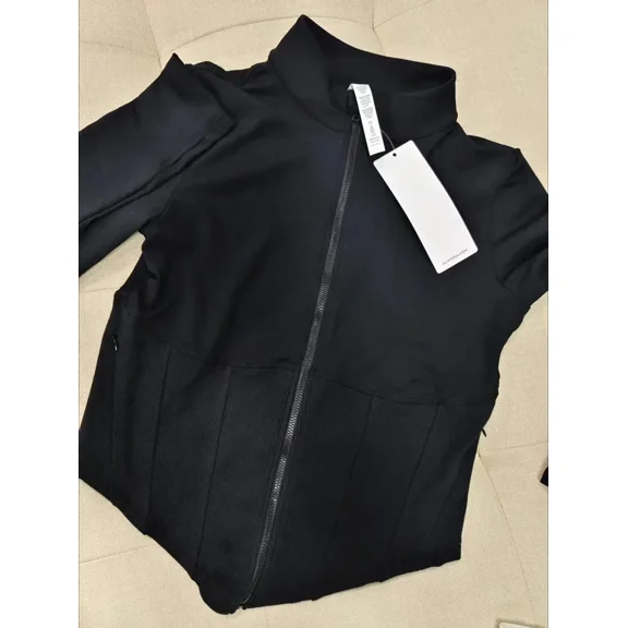 Yoga Zipper Sports Coat Women Slim-fit Waistline Top With Standing Collar And Waist Exposure Fitness Running Jacket