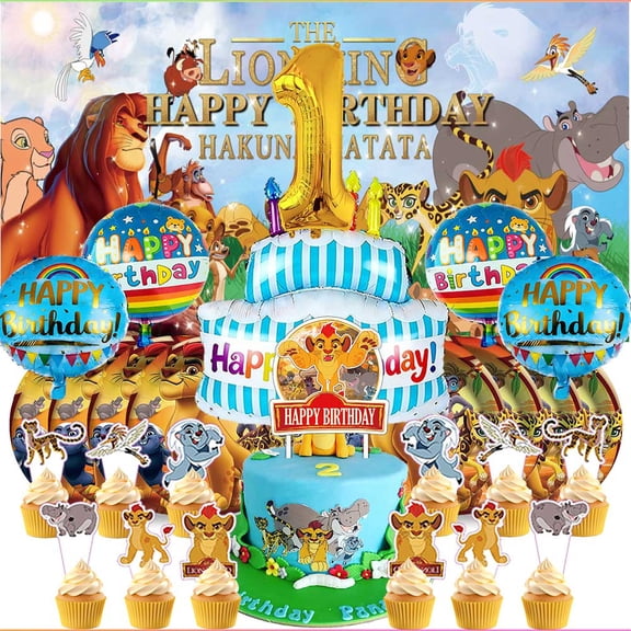 Lion Guard 1st Tableware Balloons Cake Toppers Backdrop Banner Supplies Party Decor Plates Decorations