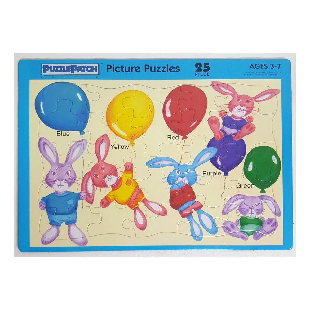 Puzzle Patch Picture Puzzles Frame Tray "Bunnies & Balloons"25 Piece