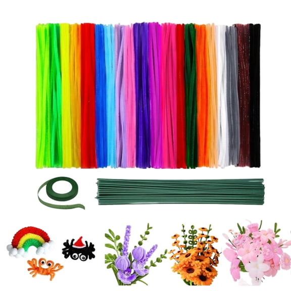RYLZX 200pcs Pipe Cleaners Craft Bulk with Floral Wires for DIY Flower Making Gardening Tape,Kids Toys & Games Gifts,Arts Crafts,Chenille Stems Art Supplies for DIY Decorations