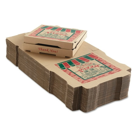 ARVCO Corrugated Pizza Boxes, 12 x 12 x 1.75, Kraft, 50/Carton -ARV9124314