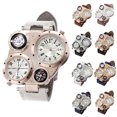 thumbnail image 4 of Trayknick Men Chic Dual Movement Quartz Waterproof Outdoor Thermometer Compass Wrist Watch Rose Gold + White, 4 of 13