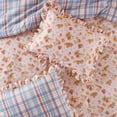 thumbnail image 3 of Regency Heights Twin/Twin-XL Reversible Ruffled Comforter Set, Vintage Botanical Floral Bedding, 2 Piece Soft Textured Plaid Checkered Comforter for All Season, Blush Pink, 3 of 9