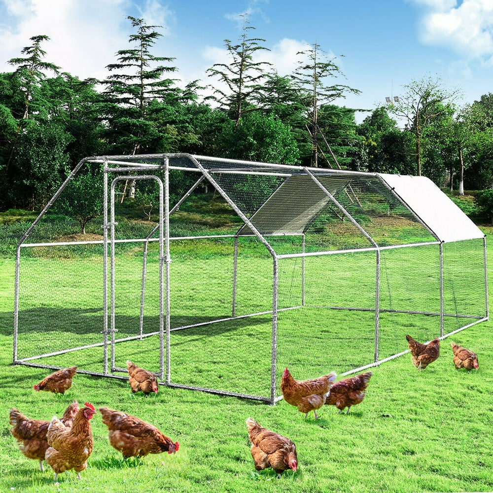  Costway Large Walk In Chicken Coop Run House Shade Cage 9 