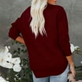thumbnail image 7 of Womens Casual Sweatshirts Solid Long Sleeve Shirts Loose Fit Dressy Crewneck Pullover Sweaters Fashion Fall Outfits Split Hem Top, 7 of 7