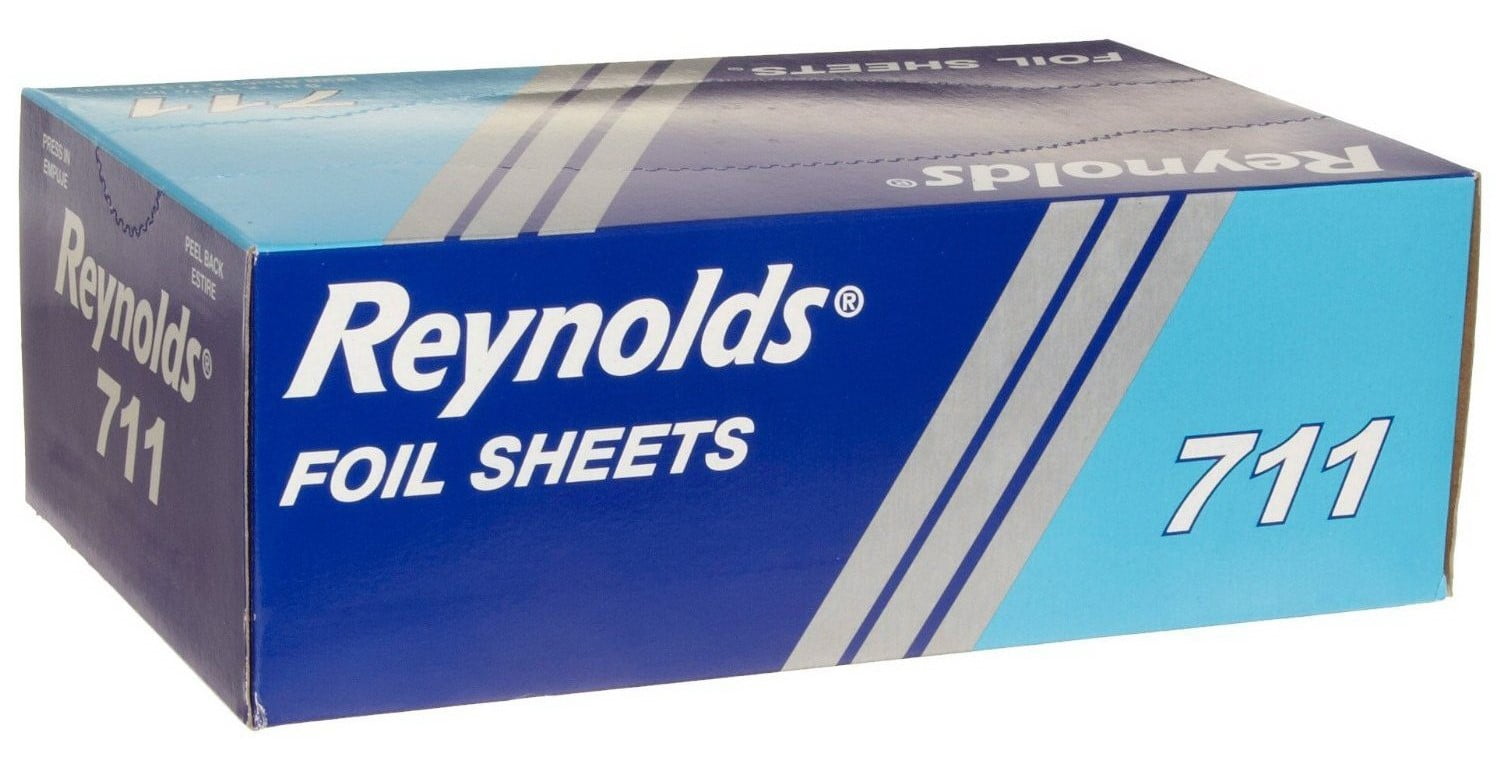 Reynolds 711 Wrap Pop-Up Interfolded Aluminum Foil Sheets. 9 x 10.75 inches. Silver Color. Two Pack Reynolds 711 Wrap Pop-Up Interfolded Aluminum Foil Sheets. 9 x 10.75 inches. Silver Color. Two Pack