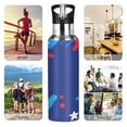 thumbnail image 5 of 600ml Vacuum Insulated Sports Water Bottle with Foldable Straw Stainless Steel Portable Thermos Cup Red and White Stripes Stars, 5 of 7