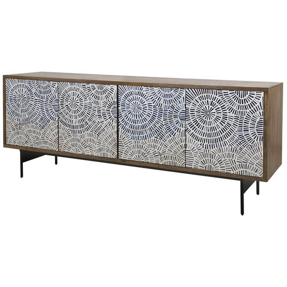 Pemberly Row Modern / Contemporary 80"W Wood Console in Brown