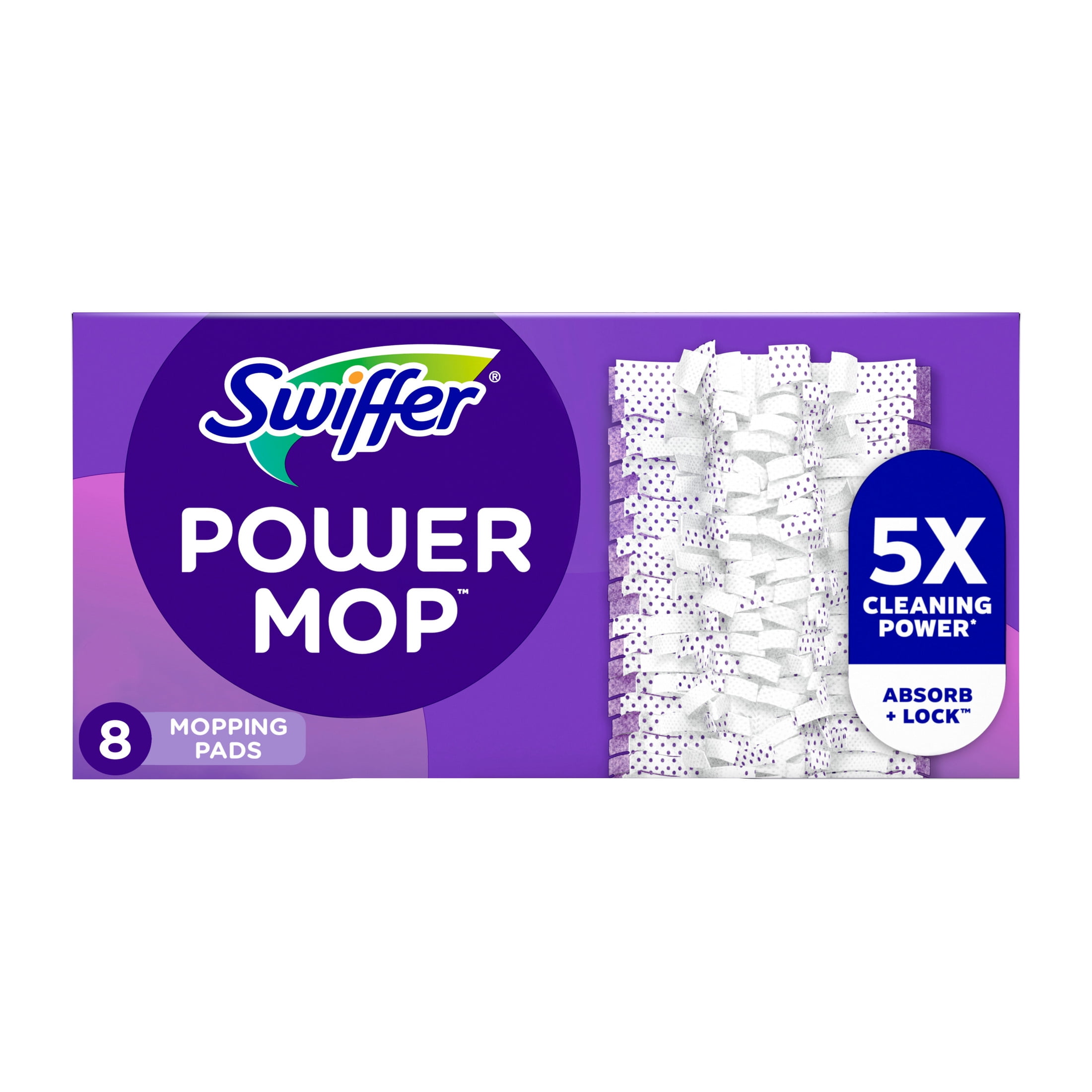 (4 pack) Swiffer PowerMop Multi-Surface Mopping Pad Refills, 8 Count