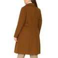 thumbnail image 4 of GRACE & GRANDEUR Women's Plus Size Winter Coats Single Breasted Jackets Long Trench Coats 3X Brown, 4 of 7