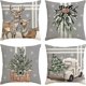 thumbnail image 1 of ZHAOCHENG Fundas de almohada con diseño de árbol de Navidad, reno, camión, rayas grises, 18 x 18 pulgadas, funda de cojín de invierno, decoración para sofá, juego de 4, 1 of 5