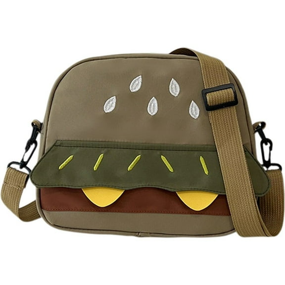 Cute Burger Crossbody Bag, Cartoon Shoulder Purse for Women, Novelty Messenger Bag