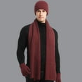 thumbnail image 2 of CSChome Hat Scarf Gloves Set Winter Hat Scarf Set - Unisex Striped Solid Color Thick Warm Elastic Non-Slip Cozy, 2 of 7