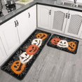 thumbnail image 7 of Faptoena Halloween Kitchen Rugs Set of 2,Black Pumpkin Spider Web Kitchen Mats for Floor, Halloween Non-Slip Washable Sink Mats Home Decor Doormat+Runner Rug, 7 of 7