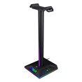 thumbnail image 1 of Soporte para auriculares RGB Auriculares para juegos de escritorio con 3,5 mm 2 puertos USB Hugtrwg Para estrenar, 1 of 6