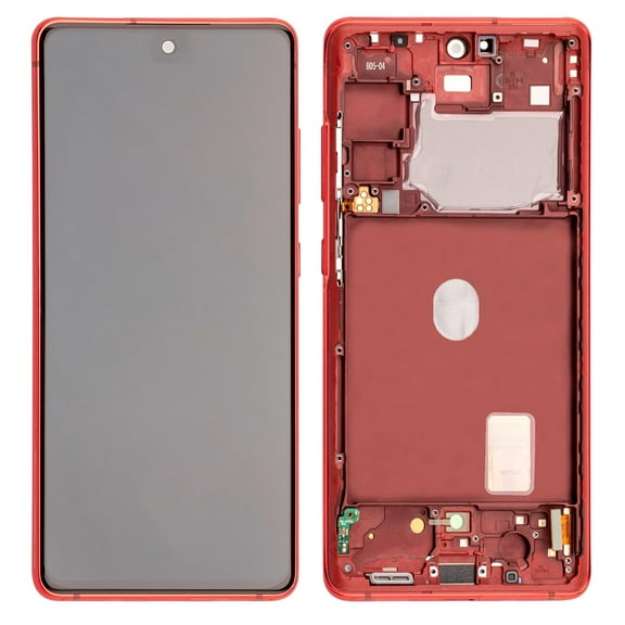 Replacement LCD Display Touch Screen Digitizer Assembly With Frame For Samsung Galaxy S20 FE 5G - Cloud Red