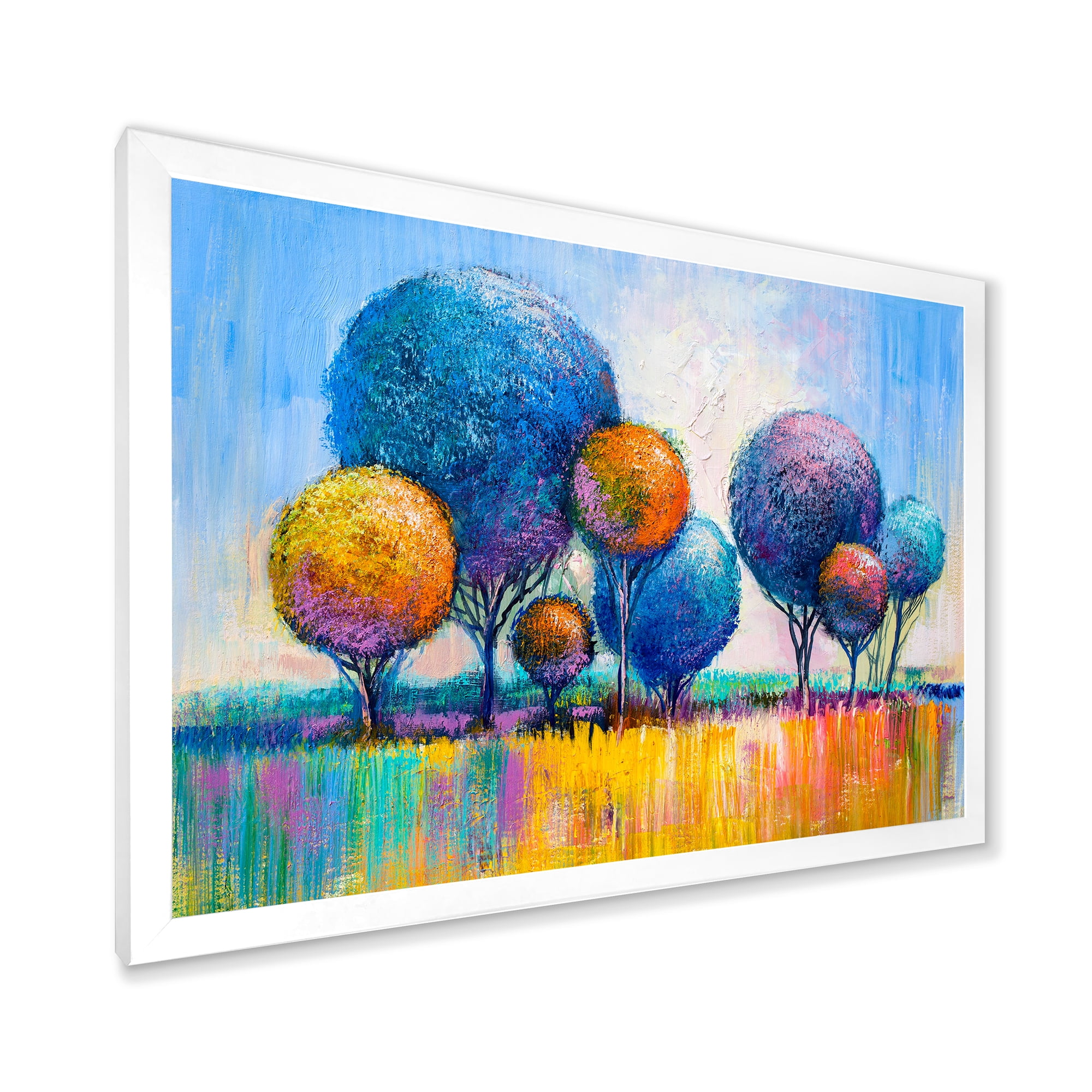 Designart 'Autumn Colorful Fantasy Trees IV' Modern Framed Art Print