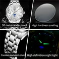 thumbnail image 6 of OLEVS Watches for Men Business Dress Casual Analog Quartz Stainless Steel Waterproof Luminous Men Wrist Watches Reloj Para Hombre White Dial, 6 of 12
