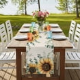 thumbnail image 4 of Sunflower Eucalyptus Table Runner, Farmhouse Weeping Botanical Linen Washable Cotton Linen Table Runners 90 Inches Long, Dresser Scarf Runner for Dining/Coffee/Kitchen/Hallway Tables 13''x90'', 4 of 9