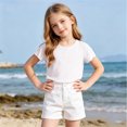 thumbnail image 5 of CYRBOKO Girls Athletic Tops, Stretchy Quick-dry Breathable Short Sleeve Summer T-Shirts Kids Clothes White Size 3-4 T, 5 of 6
