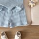 thumbnail image 4 of Niños Lugar Niños Pantalones Estilo de Dos Piezas de Cuello Redondo Suéter Conjunto con Diseño de Moda Bowtie, Top Suave Y Pantalones Casuales para Bebés Niñas de Uso Diario, 4 of 7