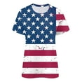 thumbnail image 4 of ORT American Flag Patriotic T-Shirt Women Stars Stripes Graphic Blouse Patriotic Shirt 4th of July T Shirt Summer Tops Tee(Z1-Blue,M), 4 of 4