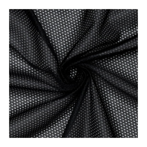Pico Textiles Perno De 2 Yardas – Tela De Micromalla De Poliéster Negro – 60 Pulgadas De Ancho – Agujeros Pequeños – Tela De Malla Atlética Duradera Para Coser Uniformes De Camisetas De Fútbol Y Balon